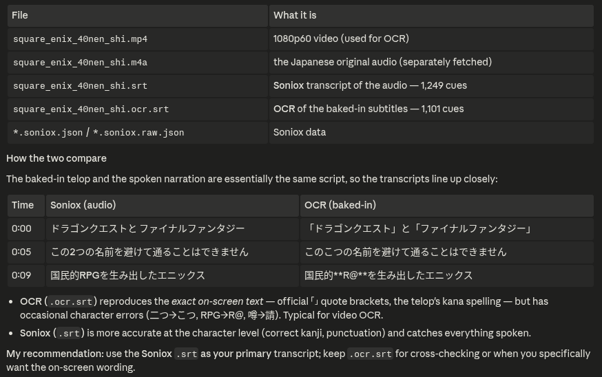 Screenshot of the Claude comparison, showing that Soniox beats EasyOCR